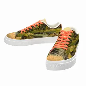 Men Countryside Pond Low Top Canvas Shoes