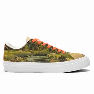 Men Countryside Pond Low Top Canvas Shoes