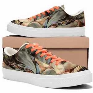 Men Nude Sleeping Lady Low Top Canvas Shoes