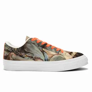 Men Nude Sleeping Lady Low Top Canvas Shoes