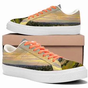 Men Plain River Landscape Low Top Canvas Shoes