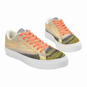 Men Plain River Landscape Low Top Canvas Shoes