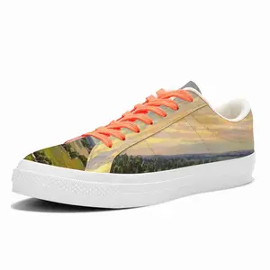 Men Plain River Landscape Low Top Canvas Shoes