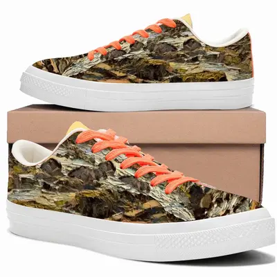 Men White River Gorge Impressionism Low Top Canvas Shoes