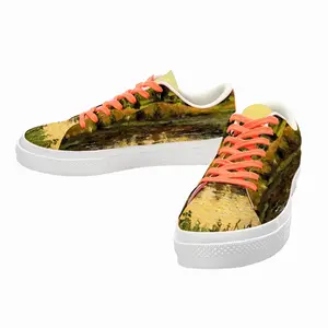 Men Orange Sunset Pond Low Top Canvas Shoes