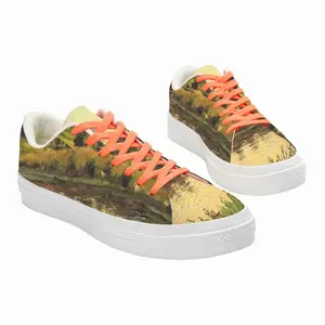 Men Orange Sunset Pond Low Top Canvas Shoes