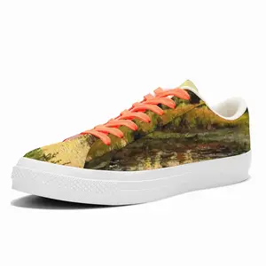 Men Orange Sunset Pond Low Top Canvas Shoes