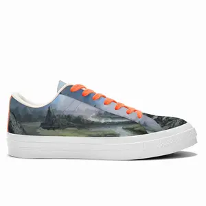 Men Outer Space Landscape Low Top Canvas Shoes