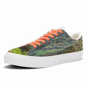 Men Oil Landscape Mountain Valley Low Top Canvas Shoes