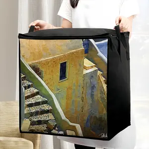 Santorini Oia Stairs Quilt Storage Bag