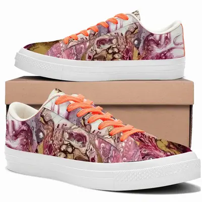 Men Raspberry Bloom Low Top Canvas Shoes