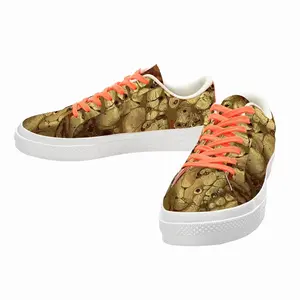 Men Pure Gold Low Top Canvas Shoes