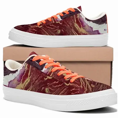 Men Wine Glass Low Top Canvas Shoes