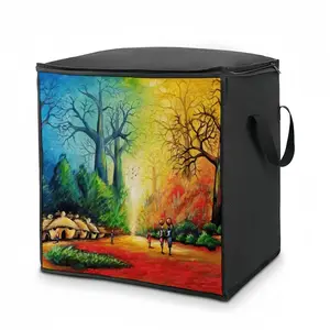 Landscape African Village Scene Quilt Storage Bag