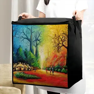 Landscape African Village Scene Quilt Storage Bag