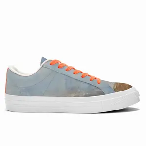 Men Green Landscape Low Top Canvas Shoes