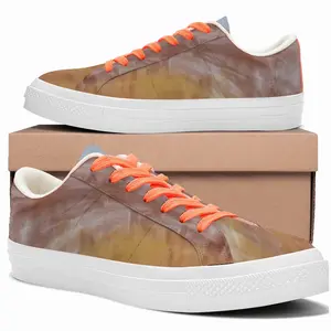 Men Red Trees Landscape Low Top Canvas Shoes