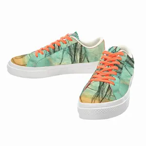 Men Oriental Lilies Low Top Canvas Shoes