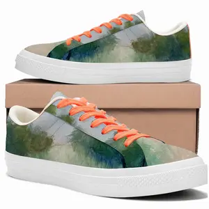 Men Countryside Impressionist Landscape Low Top Canvas Shoes