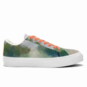 Men Countryside Impressionist Landscape Low Top Canvas Shoes