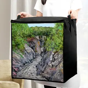 Oil Landscape Rocky Gorge With Rough River Quilt Storage Bag