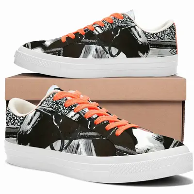 Men Portrait Of A Horse Low Top Canvas Shoes