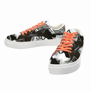 Men Portrait Of A Horse Low Top Canvas Shoes