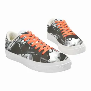 Men Portrait Of A Horse Low Top Canvas Shoes