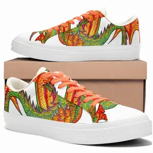 Men Clutching Dragon Low Top Canvas Shoes