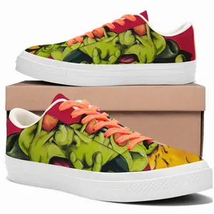 Men Green Alien Wizard Low Top Canvas Shoes