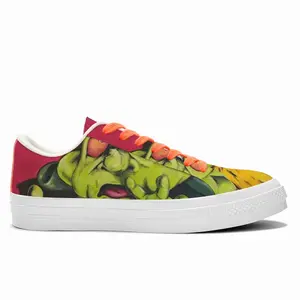 Men Green Alien Wizard Low Top Canvas Shoes