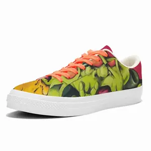 Men Green Alien Wizard Low Top Canvas Shoes