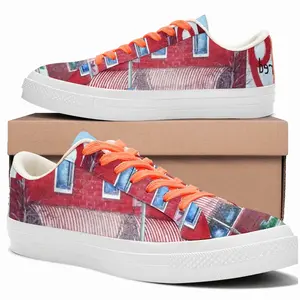 Men Red 9 Bar And Grill Low Top Canvas Shoes