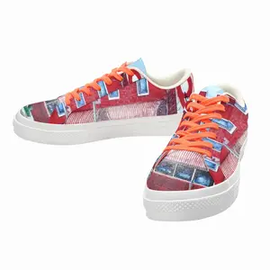 Men Red 9 Bar And Grill Low Top Canvas Shoes