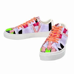 Men Blonde Fashion Girl Low Top Canvas Shoes