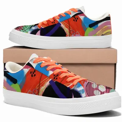 Men Bright Ovals Low Top Canvas Shoes