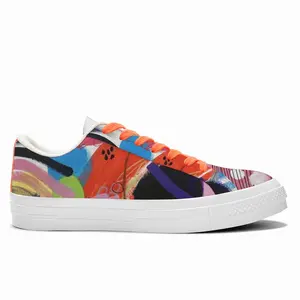 Men Bright Ovals Low Top Canvas Shoes