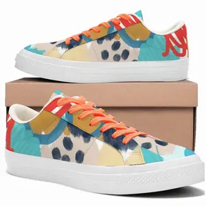 Men Impressionist Low Top Canvas Shoes