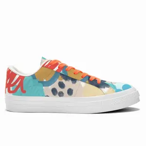 Men Impressionist Low Top Canvas Shoes