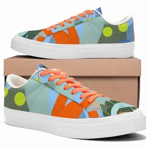 Men Dance In The Waves Low Top Canvas Shoes