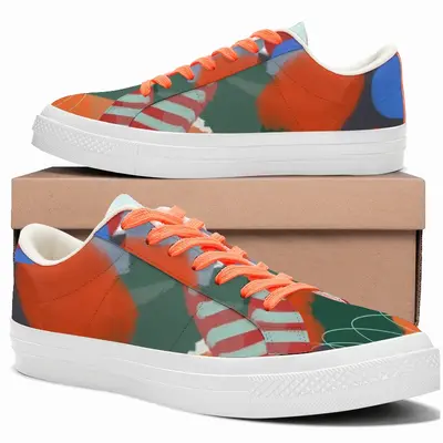 Men Modern Extra Large Orange Low Top Canvas Shoes