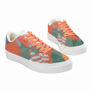 Men Modern Extra Large Orange Low Top Canvas Shoes