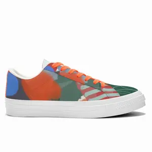 Men Modern Extra Large Orange Low Top Canvas Shoes