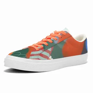 Men Modern Extra Large Orange Low Top Canvas Shoes