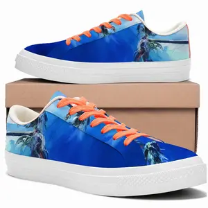 Men Miami Palms - Summer Blue Sky Sea Low Top Canvas Shoes