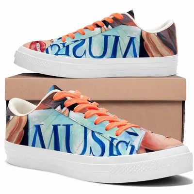 Men Muse Red Lipstick Low Top Canvas Shoes