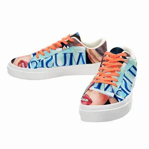 Men Muse Red Lipstick Low Top Canvas Shoes