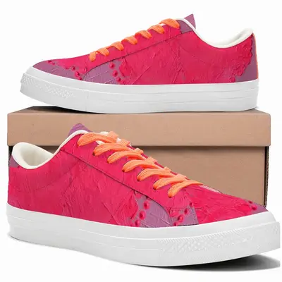 Men Flashy Pink Heart Low Top Canvas Shoes