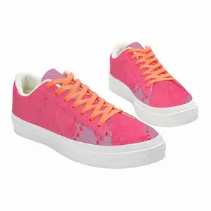 Men Flashy Pink Heart Low Top Canvas Shoes