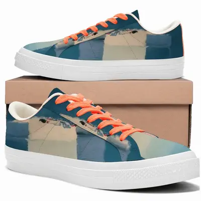 Men Deep Blue Low Top Canvas Shoes